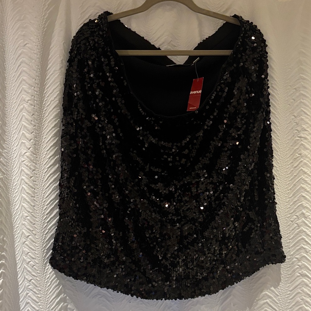 Black Sequin Women's Top